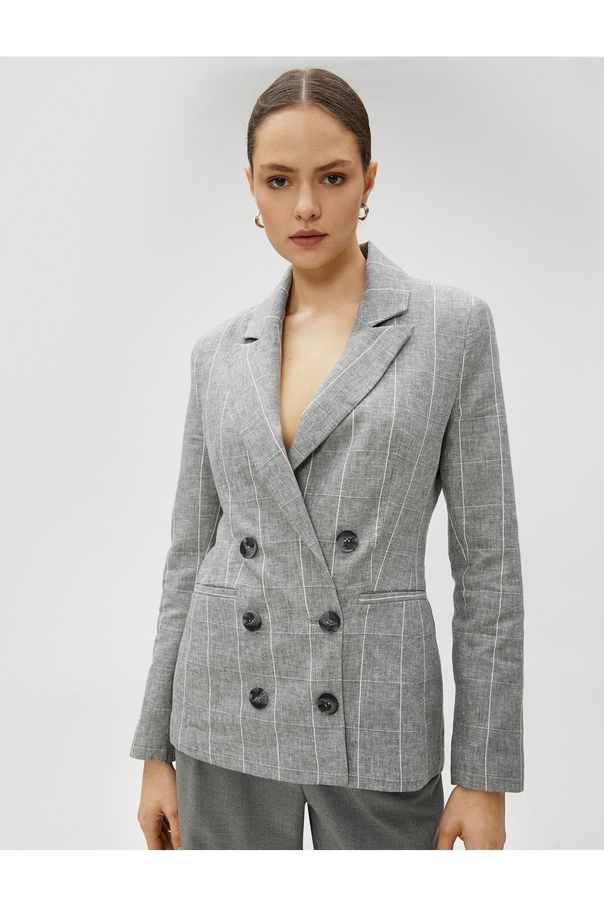 

Блейзер - Серый - Классический крой