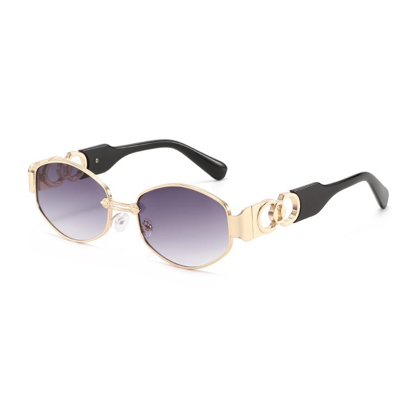 Retro Metal Oval Glasses for Men and Women Fashion High-end Trend Sun Protection Sunshade Outdoor Sunscreen  Eyewear