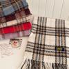 Korean version of the new plaid scarf women's autumn and winter atmosphere thickened warm retro imitation cashmere cold-proof scarf