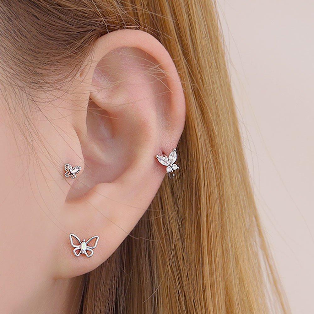 (1+1) Fashion Butterfly Ring Piercing One Side Sale