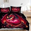 3pcs Dragon Embracing a Heart Print Cover Set Ultra Soft, Breathable, and Comfortable Bedding with Stylish Design for Bedroom and Guest Room Deco