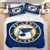 St. Set Copripiumino Trapuntato Louis Blues Federa Decorazione Casa Regalo di Compleanno (1 * copripiumino + 2 * federa, senza nucleo)