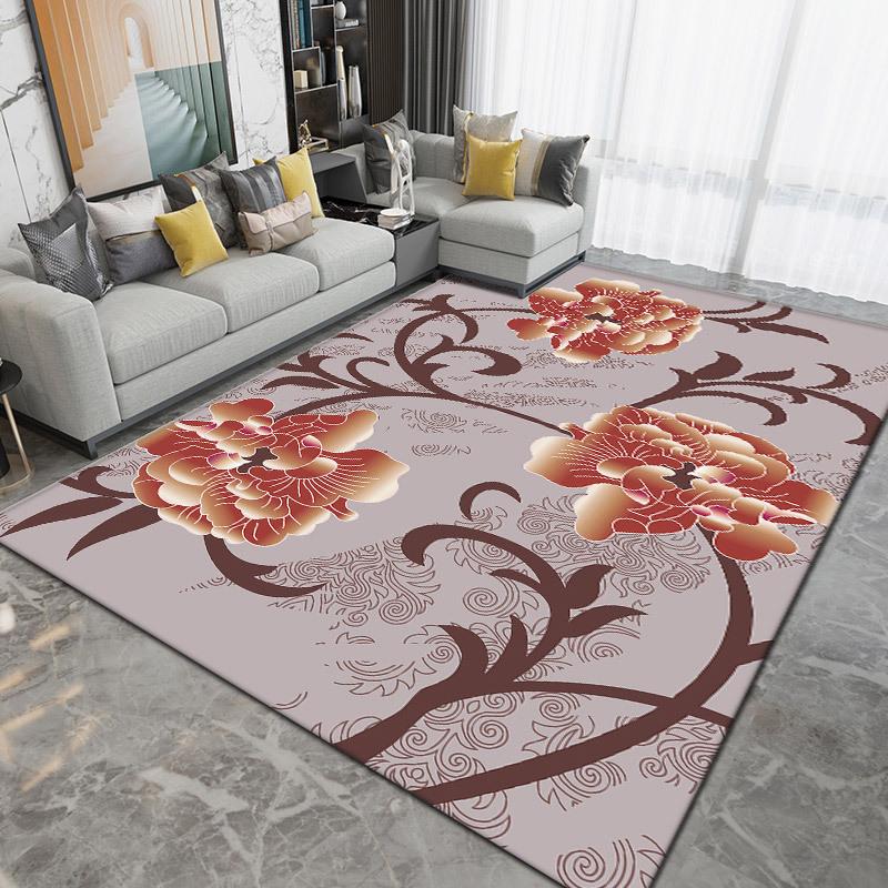 WTEMPO Retro Living Room Carpet  French Medieval Style Sofa Floor Mat Bedroom Bedside Carpet