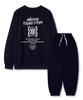 TI.GLAKE Big Logo Story Fleece-Lined Sweatshirt Jogger Training Pants Set Navy