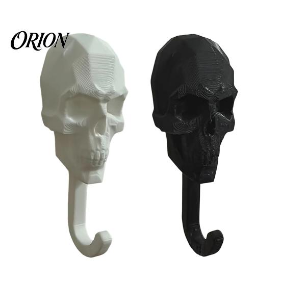 Personalized Wall Pendant 2Pcs 3D Printed Skull Hook, Gothic Dark Mounted Hanger, Geometric Halloween Hanger Towel Key Hat Storage Hook for
