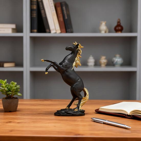 Artistic Horse Figurine Miniature Simulation Pony Statue Resin Animal Sculpture Home Office Desktop Decoration Ornament