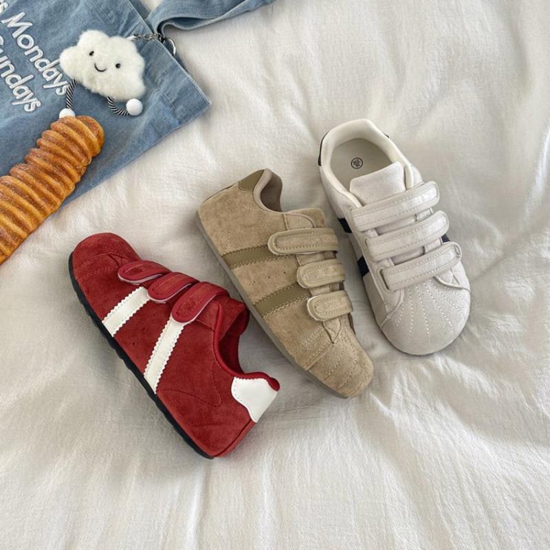 Retro Thick-soled Velcro Art Board Shoes Autumn with Skirts Niche Versatile Little White Shoes