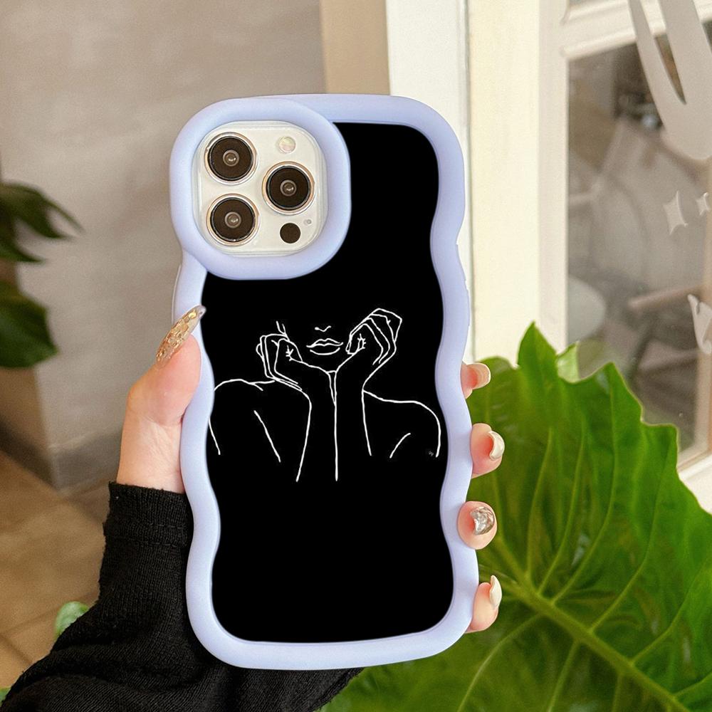 

Ae79 femme Защитные чехлы для телефонов с черной рамкой для Samsung S24 Plus S23 Ultra A14 A55 A06 Honor X9b Motorola OnePlus Big Wave TPU задняя крышка OnePlus Nord CE 3 Lite