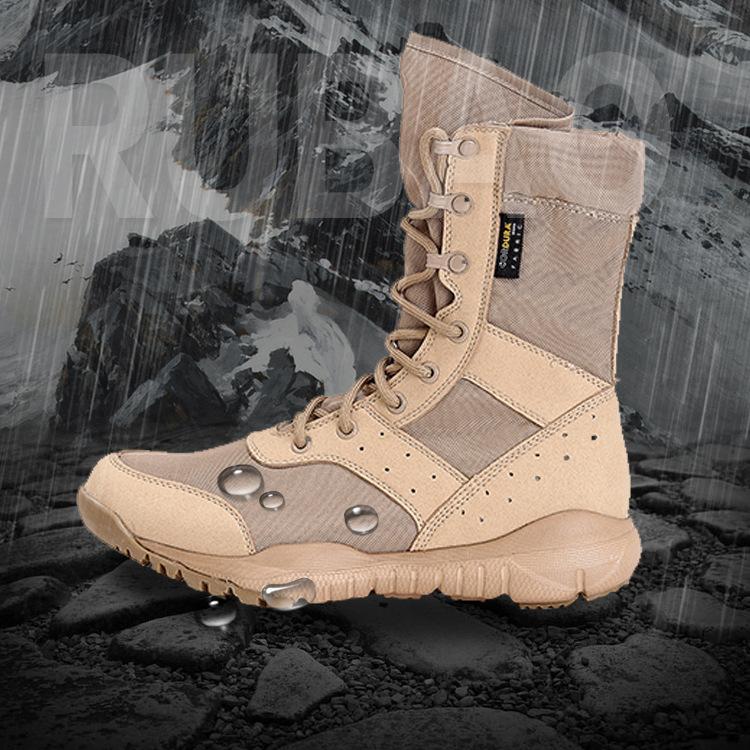 Fashion High Top Combat Breathable Desert Tactical Boots for Men All-Terrain Shoes with Shock Absorption Antiskid Outdoor Hiking Boot