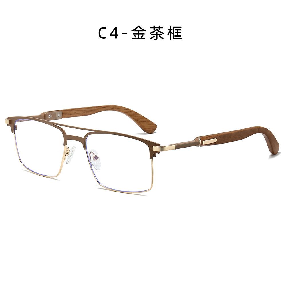 

Деревянные ножки Очки для чтения по рецепту для мужчин Квадратные Антисиние лучи Миопия Оптические Очки для чтения Металлическая оправа Очки Original Lenses