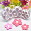3Pcs Flower Plunger Cookie Cutter Diy Blossom Flower Cake Fondant Cake Mold