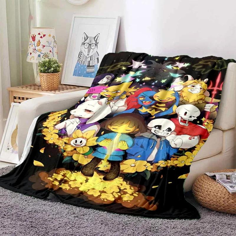 Funny U-Undertale Sans 3D Print Blanket Super Soft Warm Fleece Throw Blanket for Underground Legend Game Sofa Bed