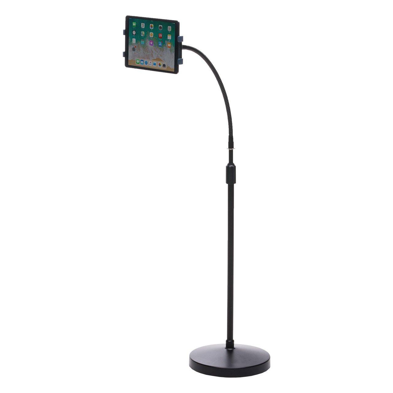 

Sanwa Direct iPad Tablet Floor Height Adjustable Flexible Stand, 133-185cm, Height, Angle, Rotating, Arm, 100-MR140 чёрный