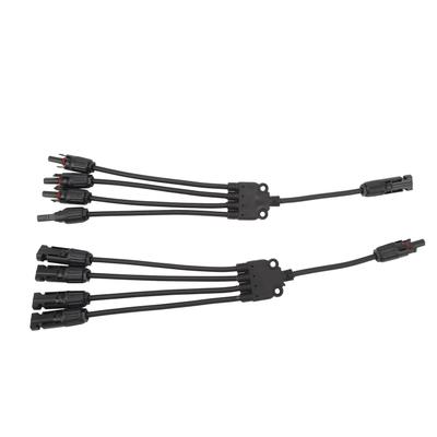 Solar Connectors 1 To 4 Y Branch Parallel Adapter Cable Wire Plug Tool Kit for Solar Panel