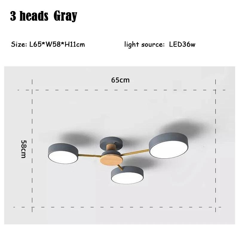 Nordic Simple LivingRoom Affordable Luxury Chandelier Macaron Creative Art Hall  Restaurant Wood  Ceiling Lighting  LED