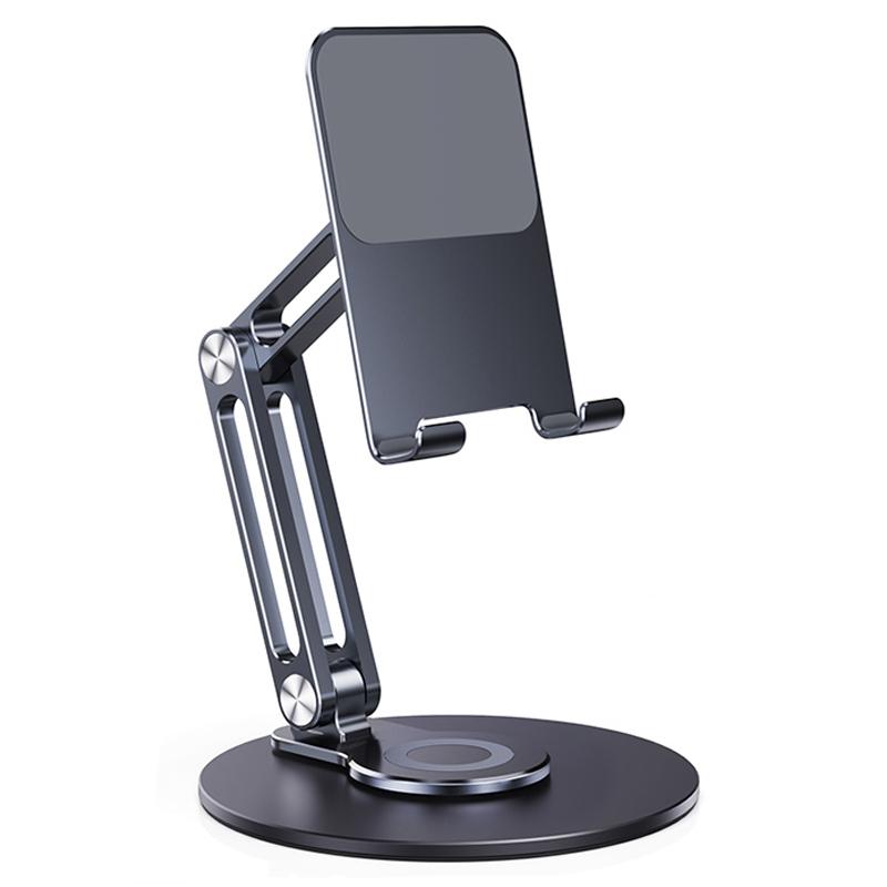 

BONERUY L06MINI Tablet Stand Holder Adjustable Aluminum Alloy Desktop Phone Mount Stand 360 Degree Rotating Cradle Dark Grey