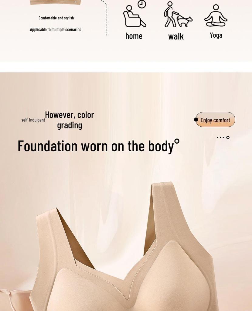 Women's Anti-Sagging Seamless Sports Bra with Gathered Support and Stylish Back Design