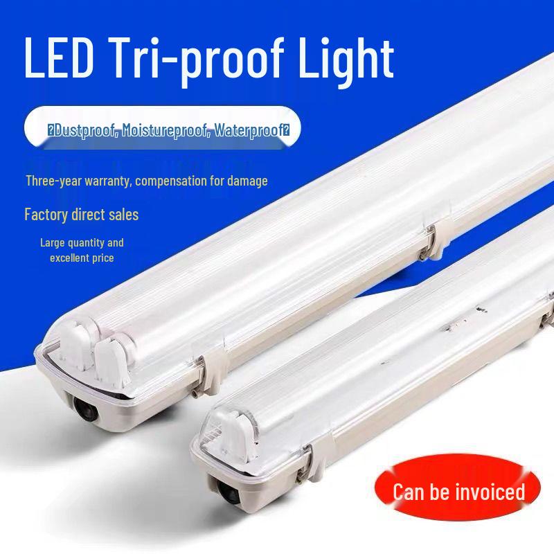 T8 Waterproof Double/Single LED Fluorescent Lamp Set, Dustproof & Explosion-Proof, Daylight Lamp Holder