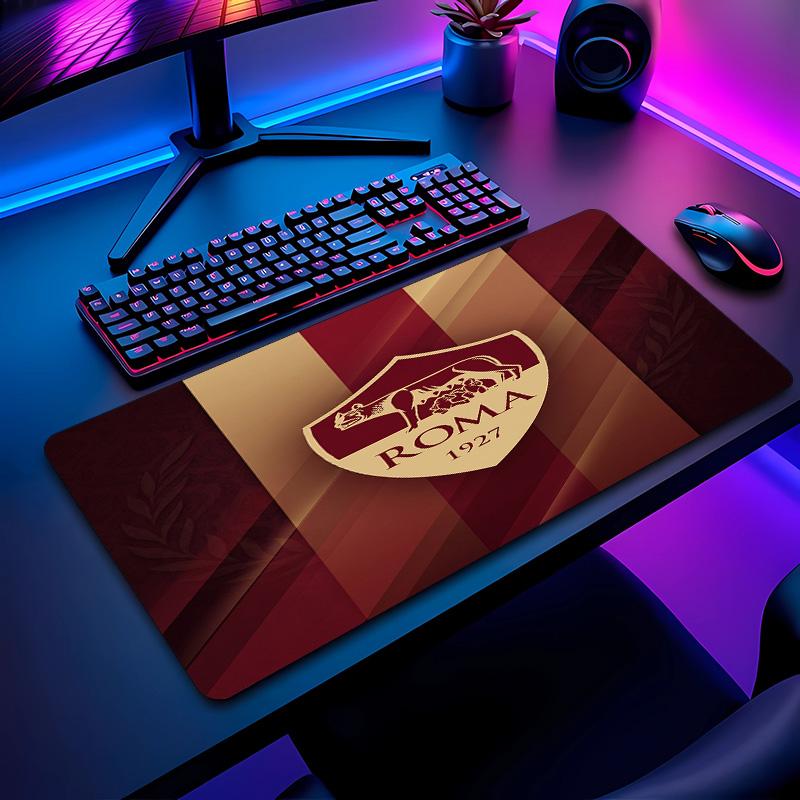 Tappetino per Mouse con Motivo Calcio AS Roma No?Tappetino Mouse da Gioco Antiscivolo con Base in Gomma per Scrivania Ufficio Casa