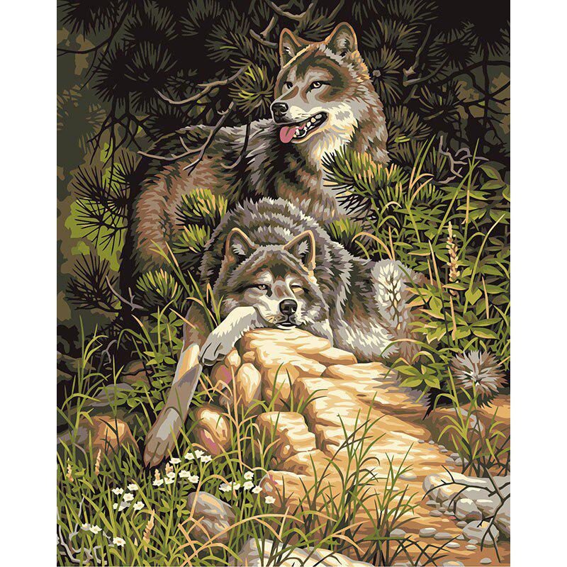 Diamond Embroidery Kit Diamond Embroider Two Wolves