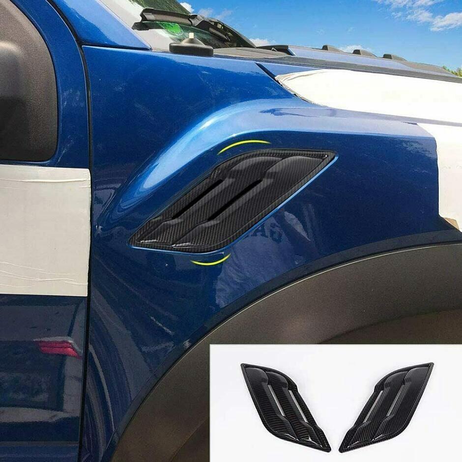 For 2017- Ford F150 F-150 Raptor Carbon Side Air Vent Hood Intake Cover Trim