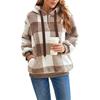 Plush Jacket, New for Autumn and Winter 2025, Long Sleeved Hooded Jacket, Plaid, Plush Women's Clothing, Hoodie, Warm Top, Multiple Colors