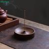 Minimalist Wooden Incense Holder, Round Walnut Incense Stick Burner with Ash Catcher for Meditation & Home Decor