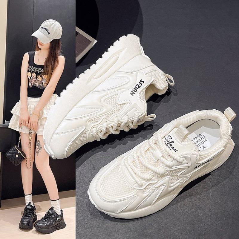Fashion Women's Shoes Summer Thick Sole White  Autumn Breathable Platform Tennis Woman Runing Shoes Female Casual Sneaker