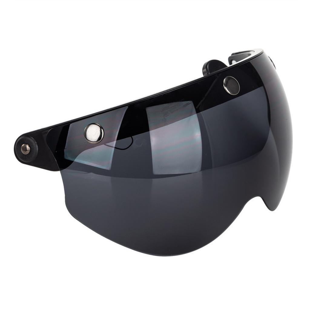 Universal Motorcycle Retro Pilot-Style Standard 3 Snap-Button Visor Flip Up Down Open Face Helmet Wind Shield Durable