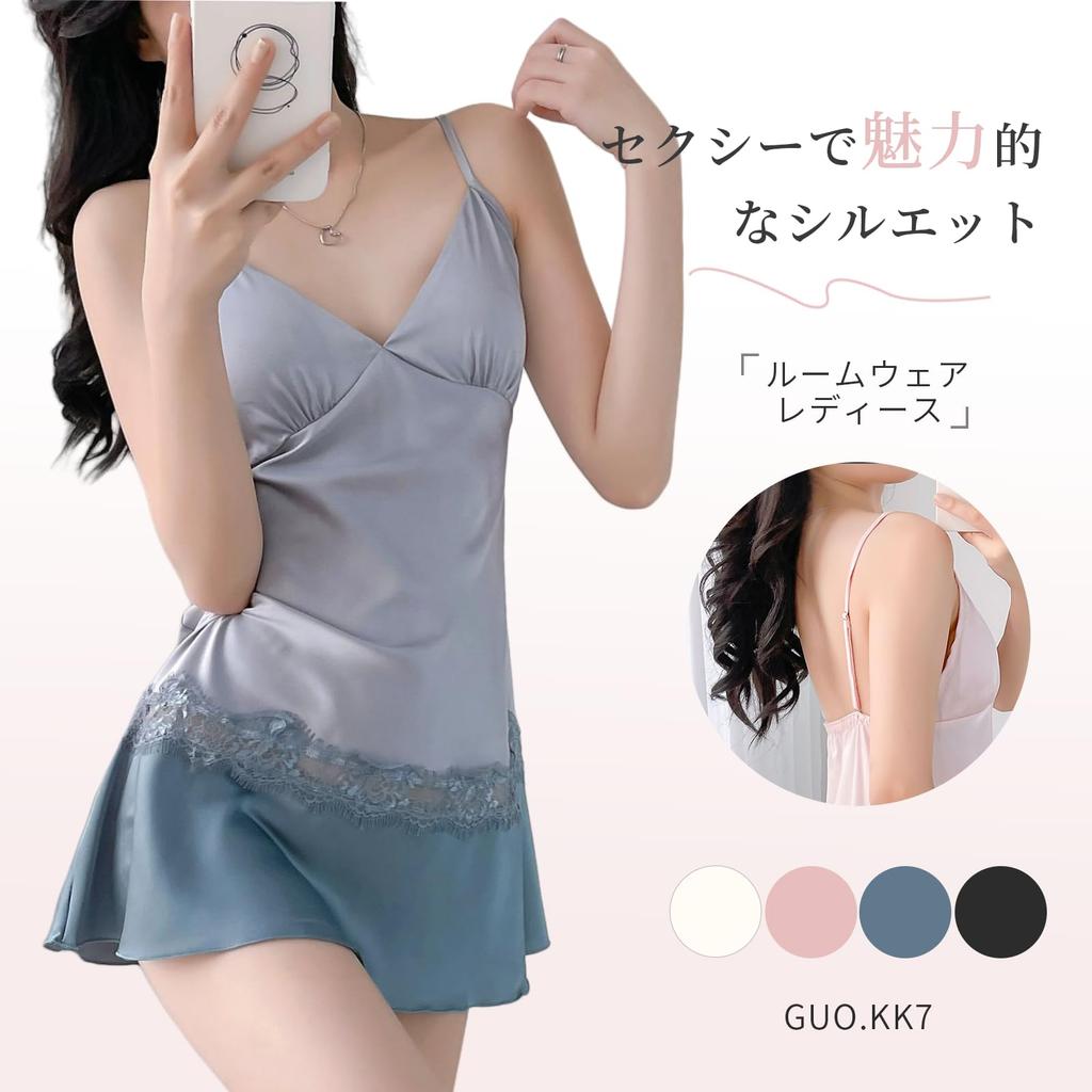 Pajama Lace with Chest Splicing Loose Summer Perfect Gift for [Guo.KK7] Women's Dress, Nightgown, Pads, Stylish, Stylish, Camisole, See-Through, Sexy,