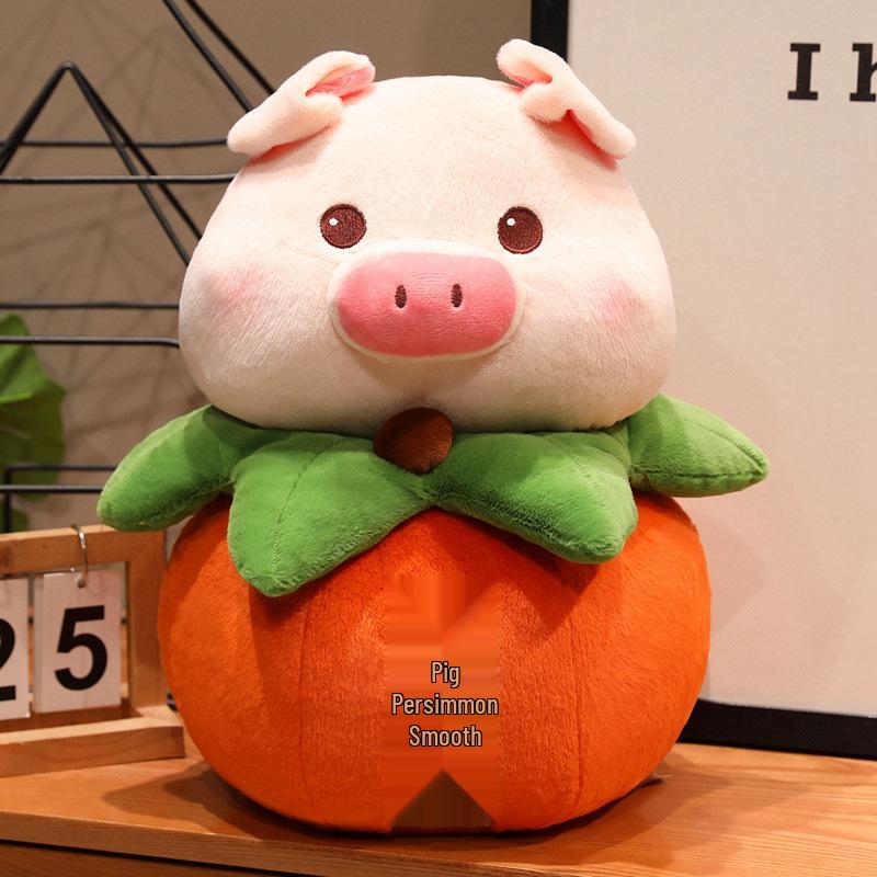 Guochao Persimmon Plush Doll - Homophone Gag Pendant for New Year Gifts 18cm with Hanging Strap, 0.1kg