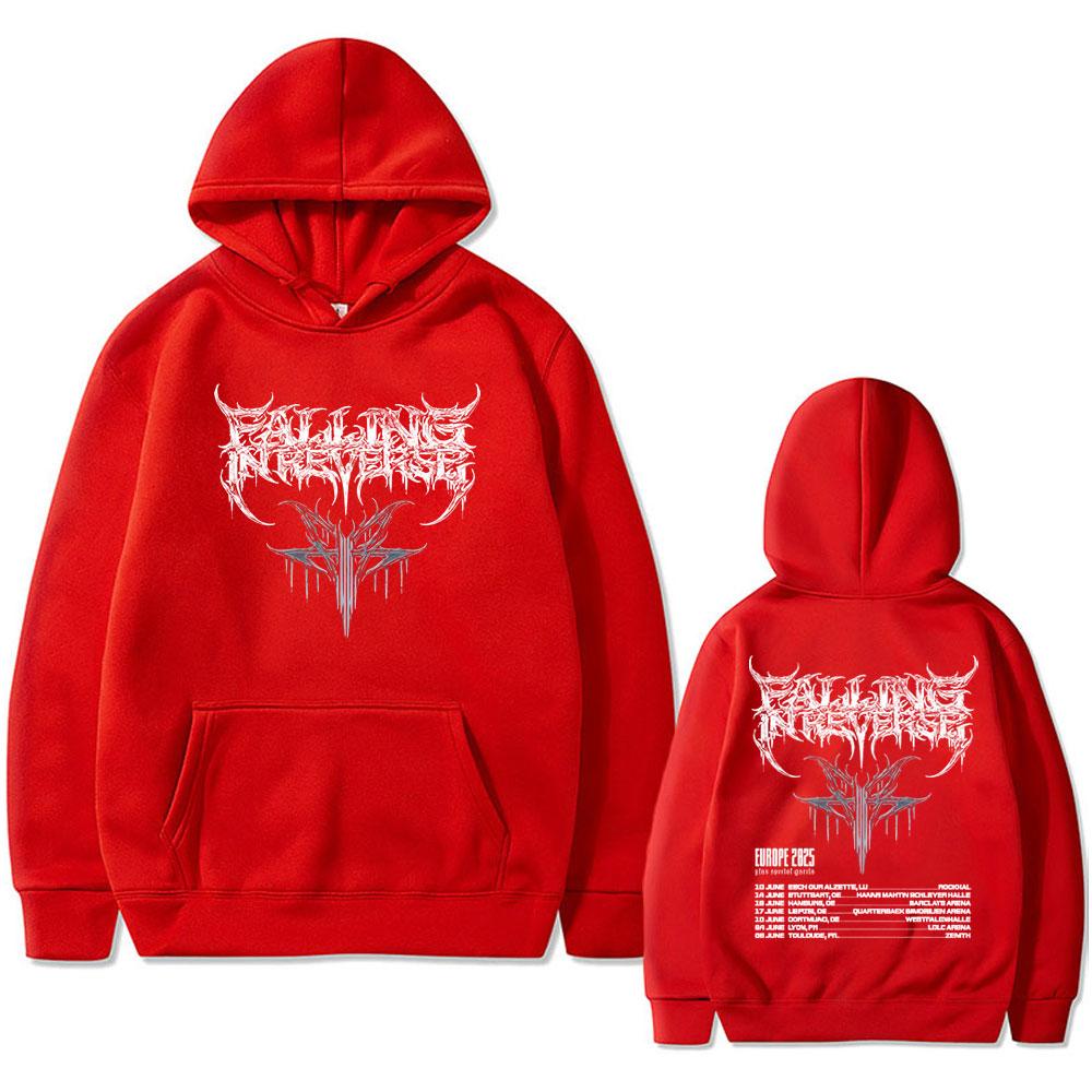 Falling In Reverse EUROPE Tour Hoodie Men Women Rock Gothic Oversized Sweatshirt Men's Casual Cotton Retro Pullover Hoodies