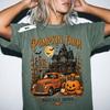 Pumpkin Farm Vintage Truck Halloween Shirt, Spooky Autumn Graphic Tee, Haunted House Tee