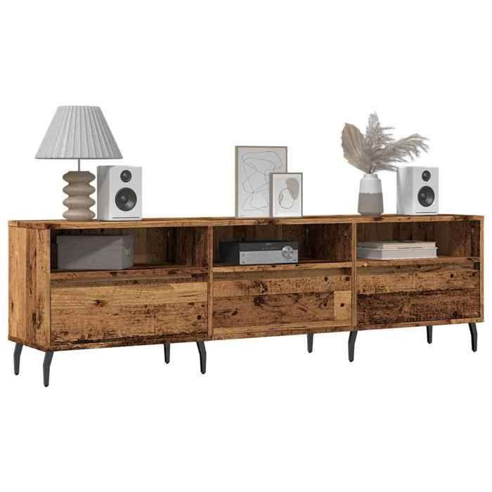 VidaXL Meuble TV vieux bois 150x30x44,5 cm bois d'ingénierie, banc TV, meuble télé, meuble multimédia, buffet TV, meuble 857191