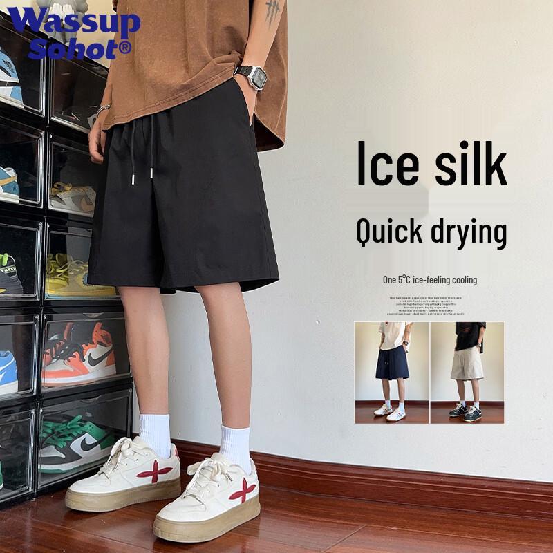 Wassup Sohot Men s Summer Quick-Dry Cotton Fitness Shorts M