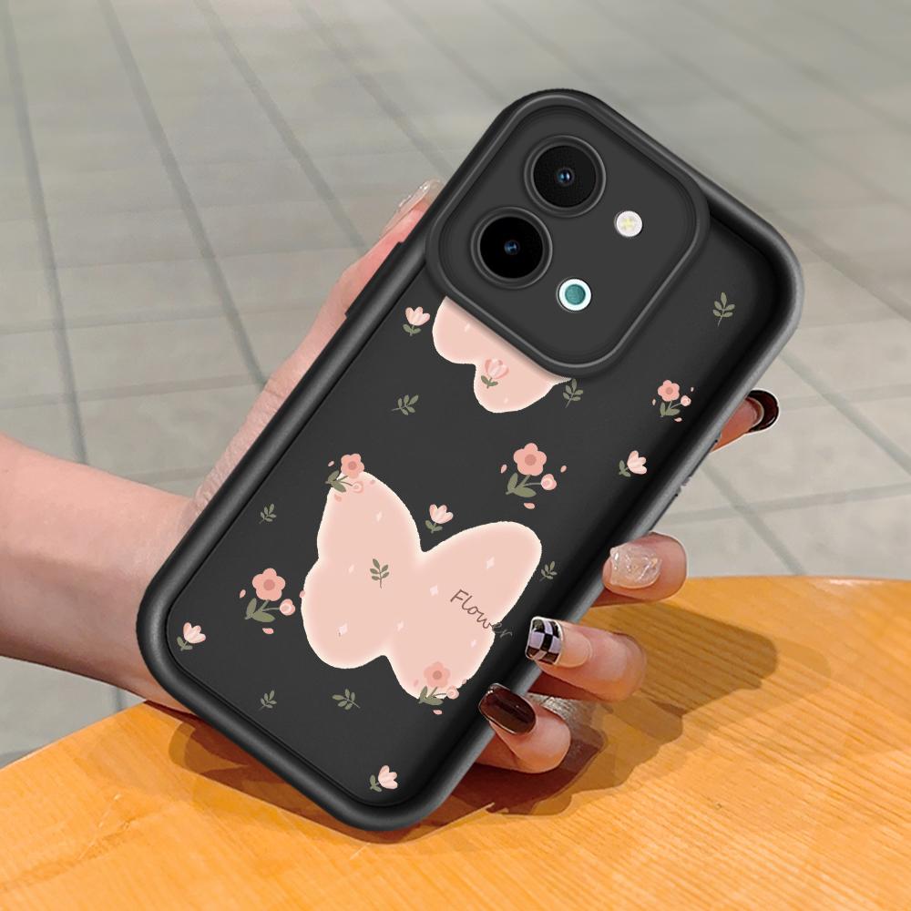 For Huawei P50 Pro P40 Lite Honor 8X 9X X9 Tecno Spark Go Infinix Smart 8 Vivo V29 V30 Y02 Y16 Soft Full Lens Protect Cartoon Butterfly Phone Case