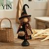 Halloween Lovers Collectibles Rustic Witch Resin Figurine, Fall Tabletop Decor, Vintage Farmhouse Autumn Home Decorations Statue for Mantel