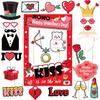 Valentines Day Photo Booth Props, Romantic Valentine’S Day Selfie Photo Booth Picture Frame And Valentines Photo Props