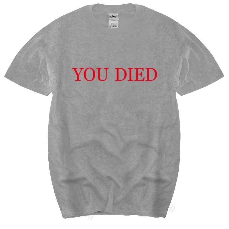 cotton tshirt men summer tees Dark Souls Tshirt You Died MENS Bloodborne Dark Souls 3 Demons Souls fashion brand teeshirt