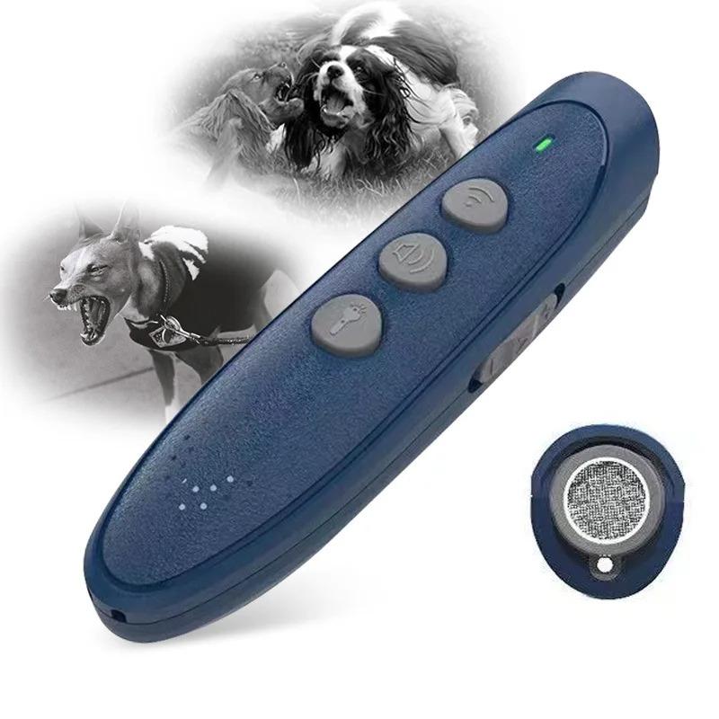 Handheld Ultrasonic Anti-Barking Device for Dog Training Silent Pet Behavior Control Tool with LED Indicator