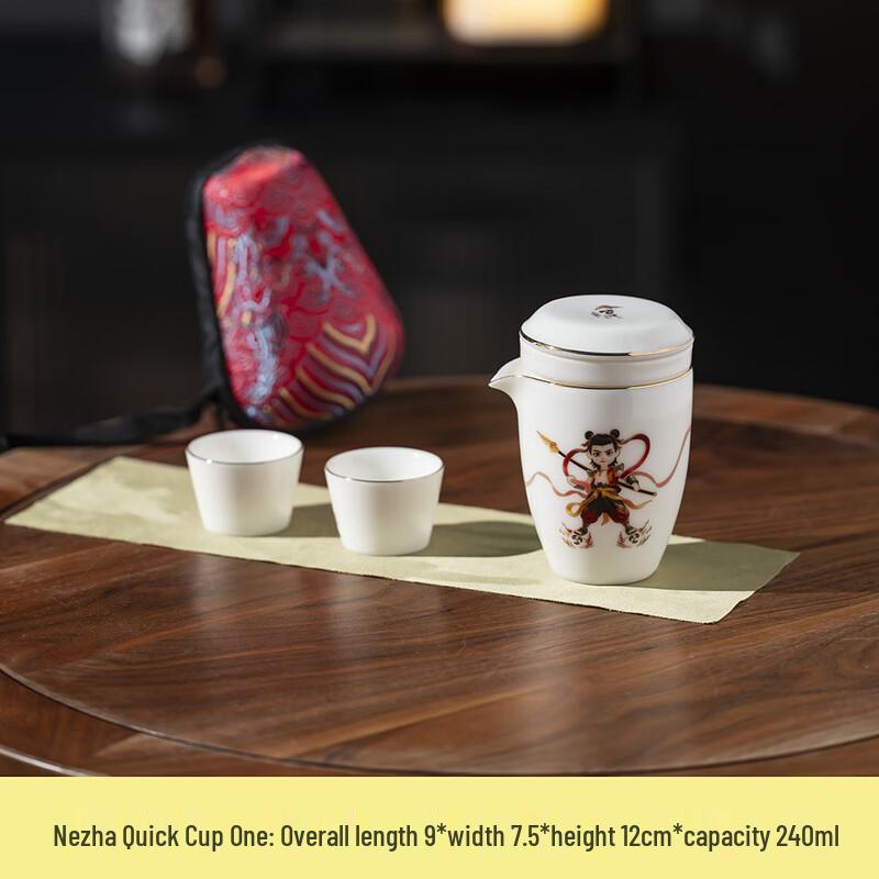 Nezha Series Mutton-fat Jade Porcelain Tea Set