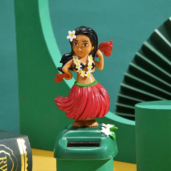 1st Bil Creative Solar Svängande Hawaiian Girl Dockornament Bildekorationer Hula Girl Svängande Tecknad bilprydnadsföremål