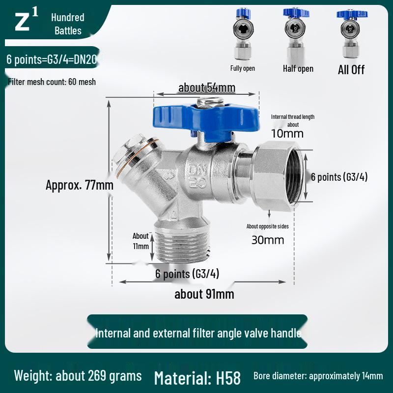 All-Copper Valve Manifold: Three-Way Union, Male/Female Thread Ball Valve for Underfloor Heating and Wall-Hung Boilers