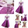 Light Purple Tangled Rapunzel Cosplay Dress With Puffy Sleeves And Padded Design