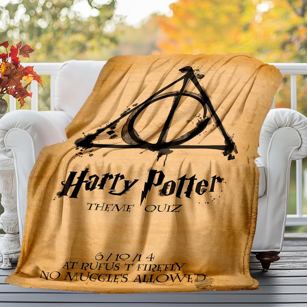 1 Stück Harry Potter Flanell-Decke für den Außenbereich, Ganzjahres-Weichheit und Wärme, Heimdekoration 1031101
