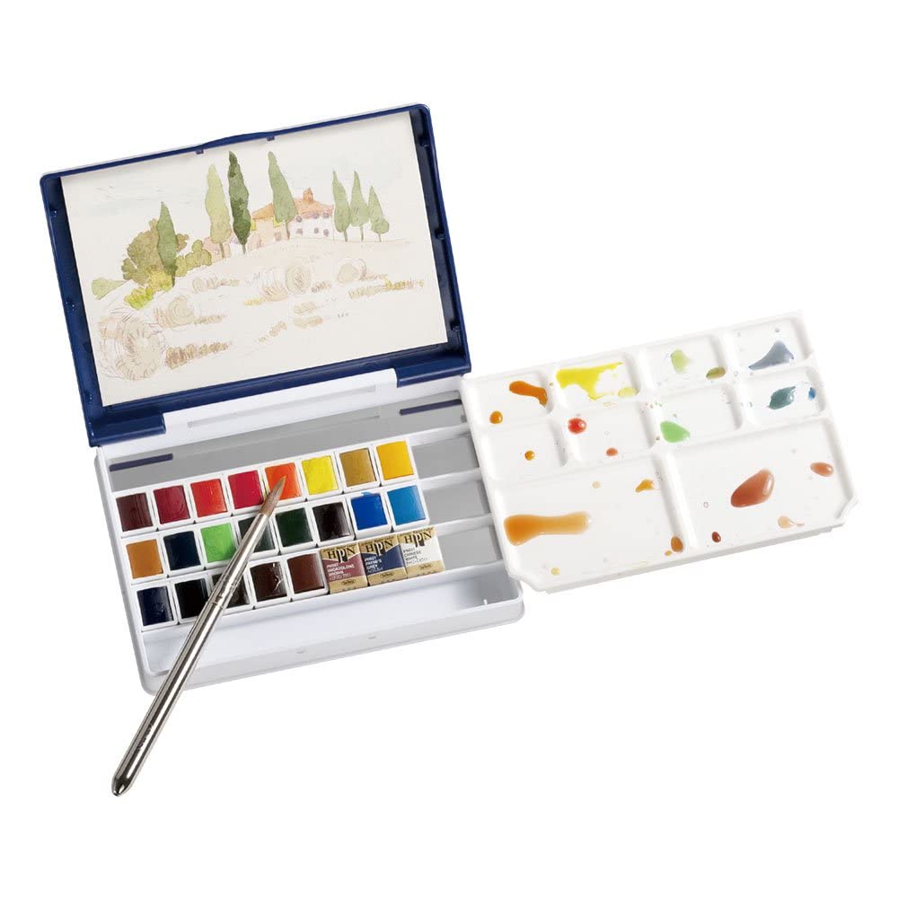 Holbein Artist Pancolor Solid Watercolor Paints PN697 Set Box 02697 24-Color (Palm Plus)