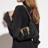 Versace Jeans Couture Baroque Carved Logo Buckle Grain Leather Shoulder Bag Women Shoulder Bag Black 74VA4BF5-ZS413-899