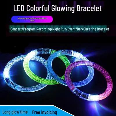 Luminous LED Flashing Acrylic Bracelet - Glowing Gift Wristband for Night Markets