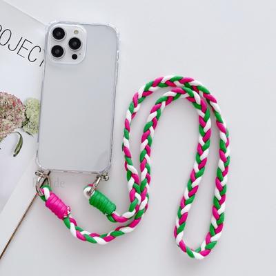 Crossbody Strap Neck Cord Case for Samsung Galaxy S24 S23 S22 Ultra S21 Plus S20 FE Note 20 Shockproof Braid Lanyard Clear Cover