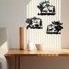Metal Elk Bear Moose Mountain Forest Silhouette Metal Wall Art Rustic Cabin Outdoor Decor Set